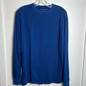 American Eagle Outfitters Men's Blue Long Sleeve T-Shirt‎ M Cotton Crew Neck